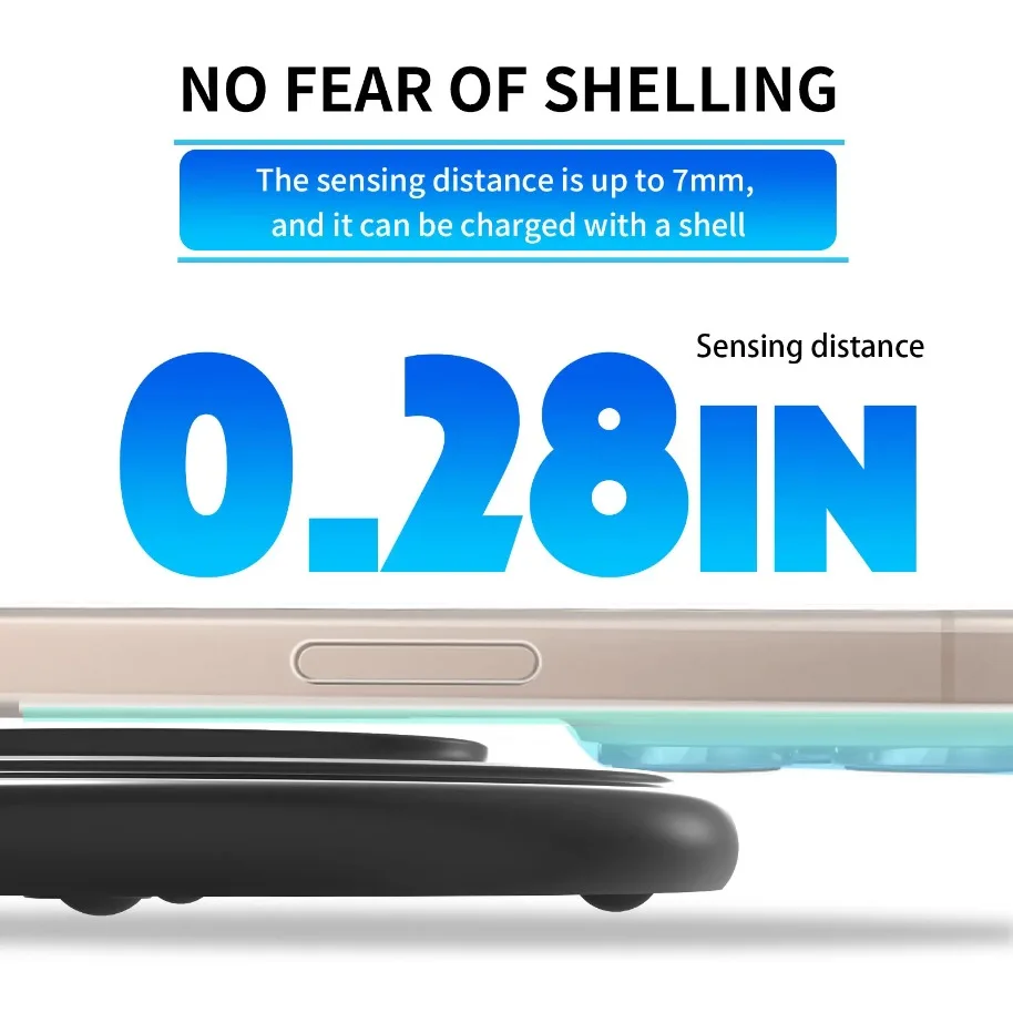 VIKEFON 30W Wireless Charger Pad Stand for iPhone 16-12 Pro Max X Samsung Xiaomi Chargers Induction Fast Charging Dock Station