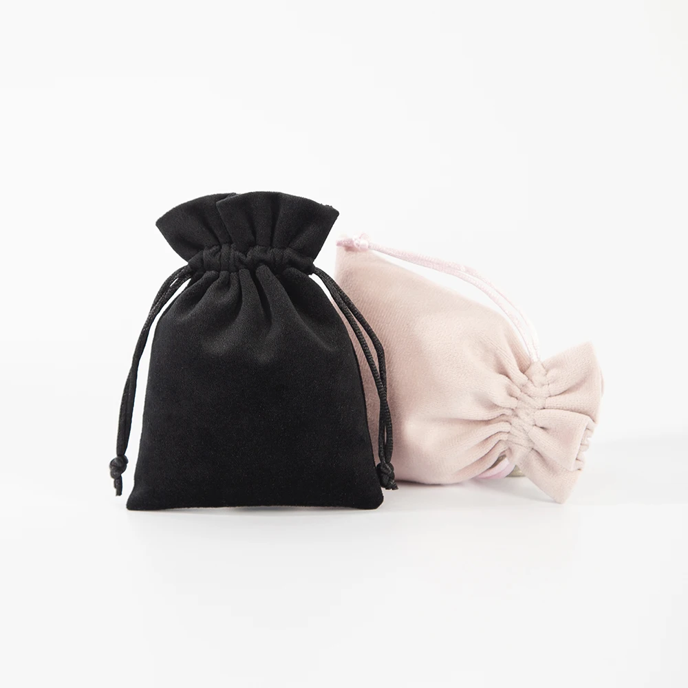 100pcs Velvet Small Gift Bags for Christmas Wedding Favors Drawstring Pouch Jewelry Rings Earrings Packaging Storage