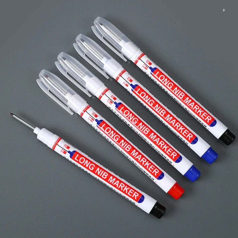 Long Head Markers Pen Bathroom Woodworking Decoration Multi-purpose Deep Hole Marker Pens Red/Black/Blue/Green/White Ink