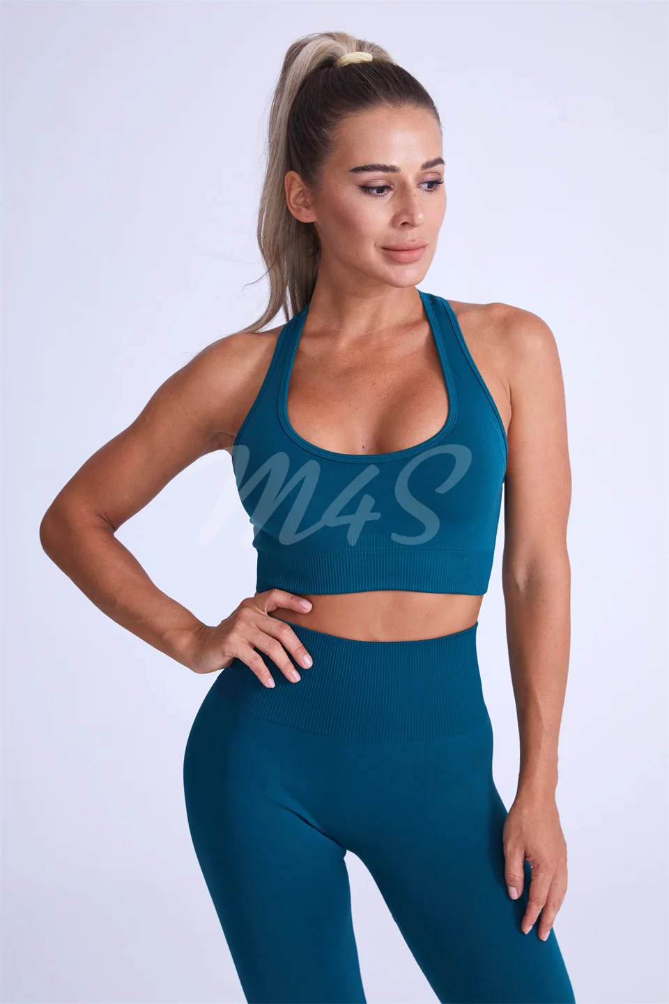 Ensemble Weibliche 2 Stück Yoga Set Frauen Nahtlose Daumen Loch Gym Workout Fitness Kleidung Sportswear Langarm Crop Top Leggings