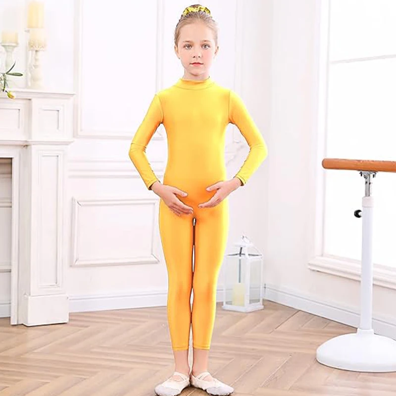 Spandex Children's Jumpsuit Open Face Unisex Girl Turtleneck Zentai suit Full Bodysuit Streth Unitard Animal Cosplay Costume