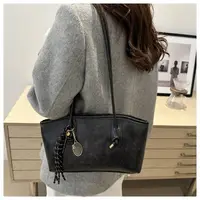 Trend PU Leather Work Shoulder Bag Large Capacity Simple Female Crossbody Bag Solid Color Commuting Bag Women Female