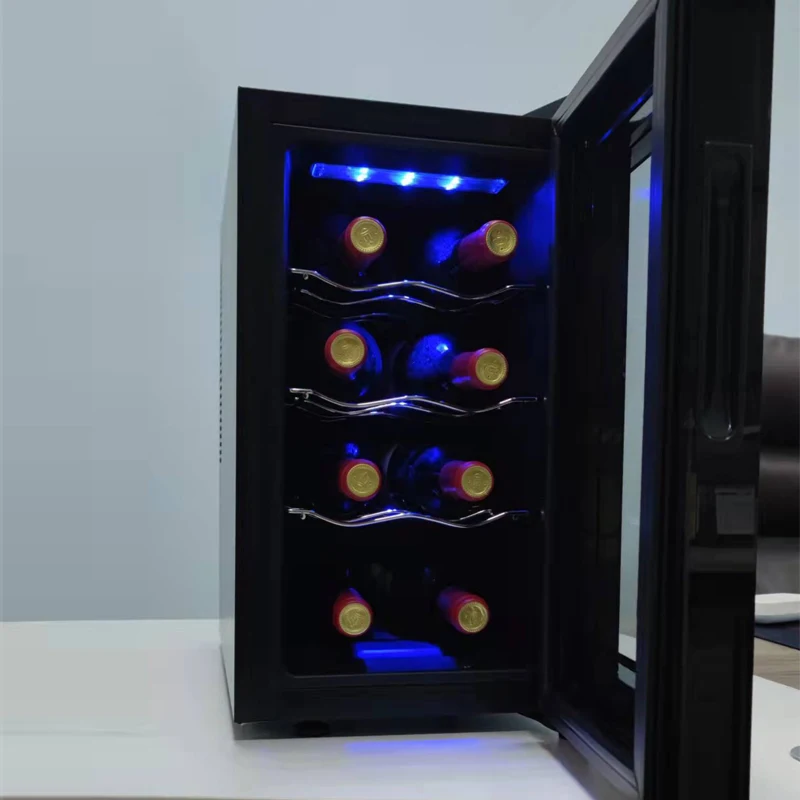 Wine Cooler 8 Bottles Refrigerator Wine Cabinet 22L Fridge Freestanding 4