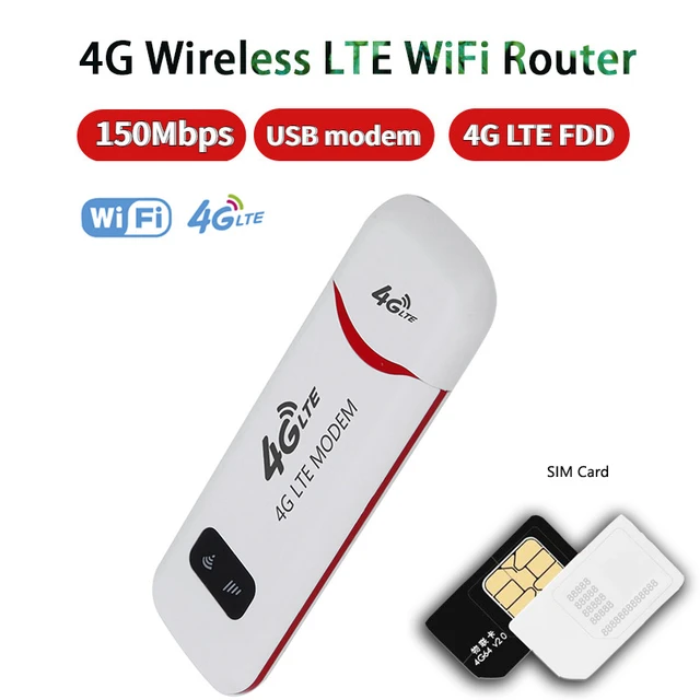 Routeur sans fil 4G, 150Mbps, adaptateur WiFi, clé modem USB, carte SIM  mobile à large bande, pour la maison et le bureau - AliExpress