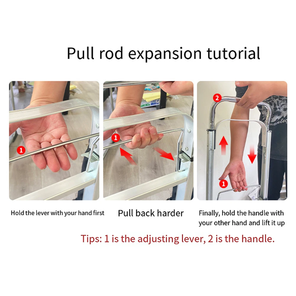 Telescoping  Hand Truck Portable Heavy Duty Dolly Cart Collapsible Luggage Cart Compact Trolley Cart for Easy Moving and Travel
