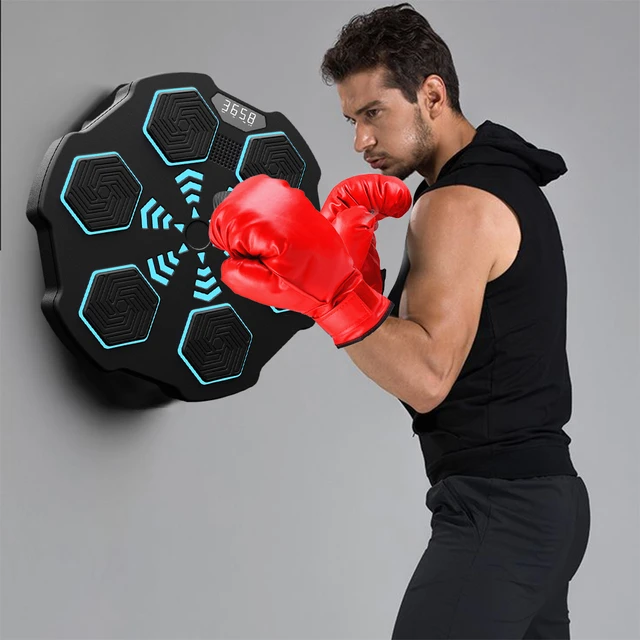 Electronic music boxing machine boxing training boxing equipment wall  mounted boxing machine with red adult+child boxing gloves 