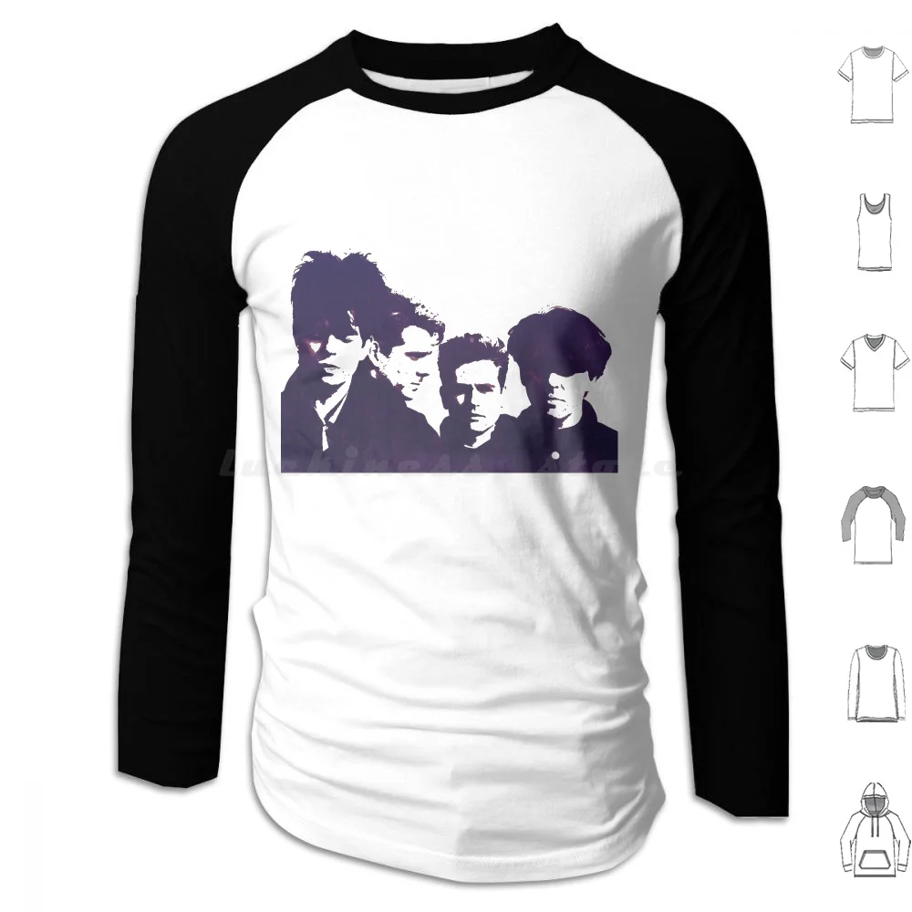 Felpa Con Cappuccio In Cotone A Maniche Lunghe Echo Bunnymen Lips Like Sugar Music Album Record Vinyl Single 80S Band Artist