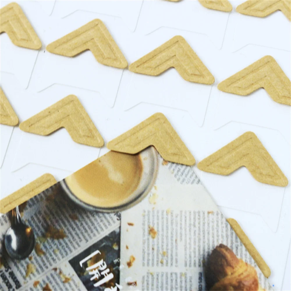 DIY Vintage Corner Kraft Paper Stickers 120 Pcs/Lot 5 Sheets