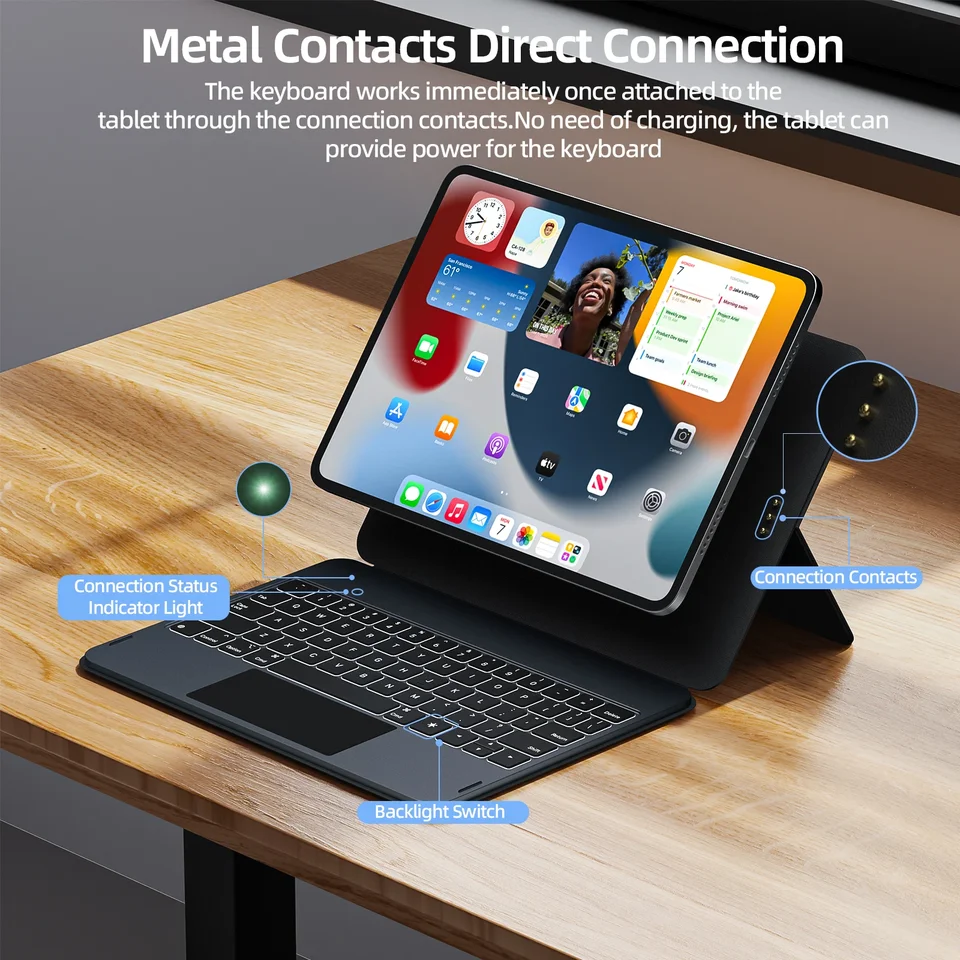 GOOJODOQ Magic Keyboard Case for iPad Pro 11 M4 iPad Air 4/5/6
