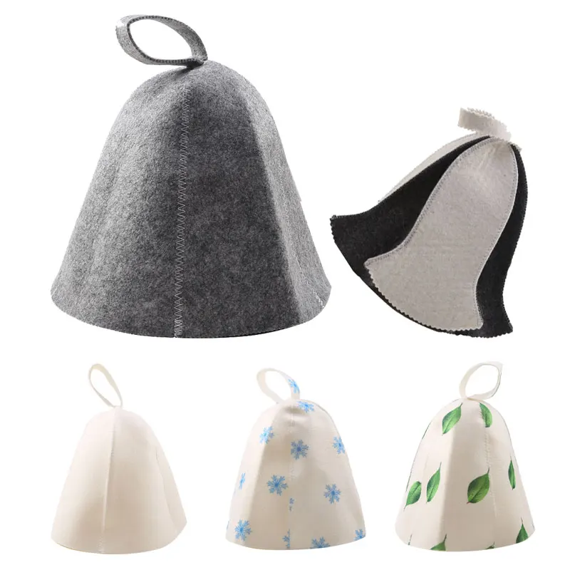 

1PC Felt Head Protection Bath Anti Heat Free Size Russian Style Shower Cap Sauna Hat Sauna Vaporarium Accessories Wholesale