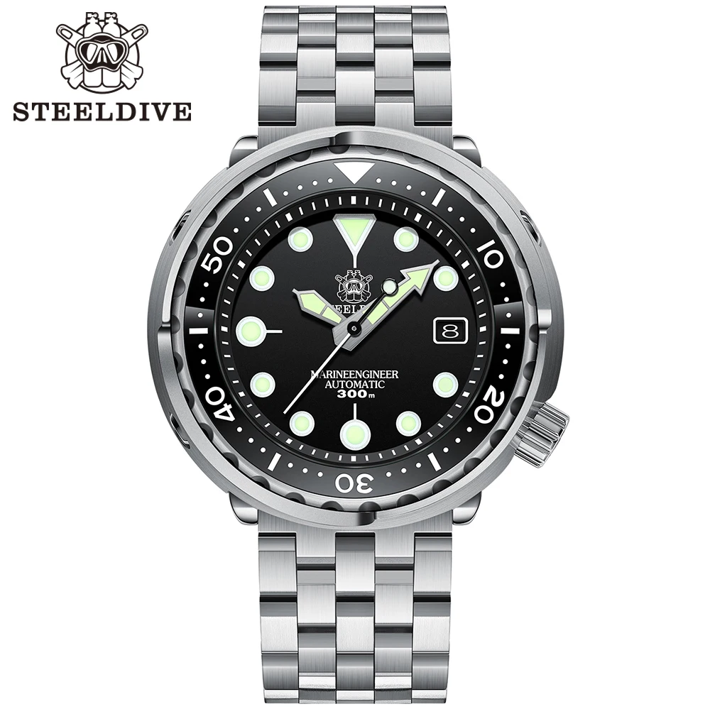 Steeldive SD1975 Black Dial Ceramic bezel 30ATM 300m Waterproof Stainless Steel NH35 Tuna Mens Dive Watch in USA Warehouse monocular crossing cursor digital infrared night visions device 200 300m full black viewing distance with interface suitable for 38 48mm diameter sight