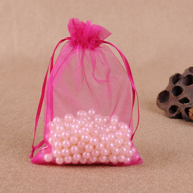Elegant Chiffon Organza Gift Bags - 50pcs Assorted Sizes for Weddings, Parties, and Festive Occasions