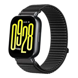 Adjustable Nylon Loop Strap for Smartwatches - Durable Needle and Thread Wristband (Black)