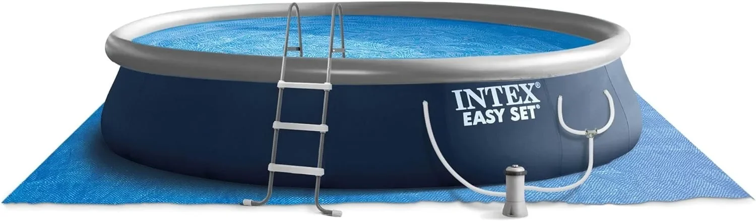 

15' x 42" Round Inflatable Outdoor Above Ground Swimming Pool Set with1000 GPH Filter Pump, Ladder, Ground Cloth, and Pool Cover