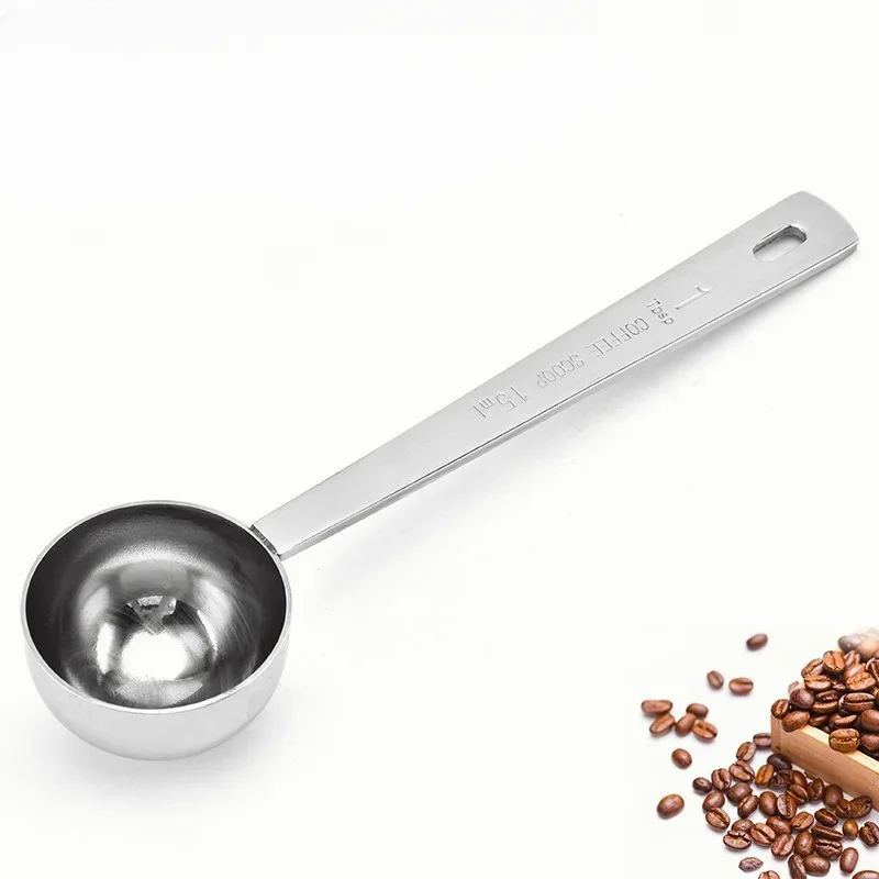 Stainless Steel Coffee Scoop 15/30ml Long Handle Measuring Spoon for Coffee Tea Accessories Measuring Spoons