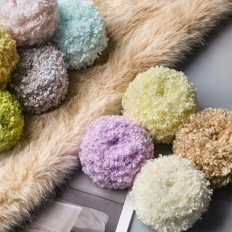 50g/Roll Polyester Knitted Curled Teddy Yarn Plush Wool Soft Line Hand Woven Crochet Sweater Scarf Weaving Doll Thread Material 5