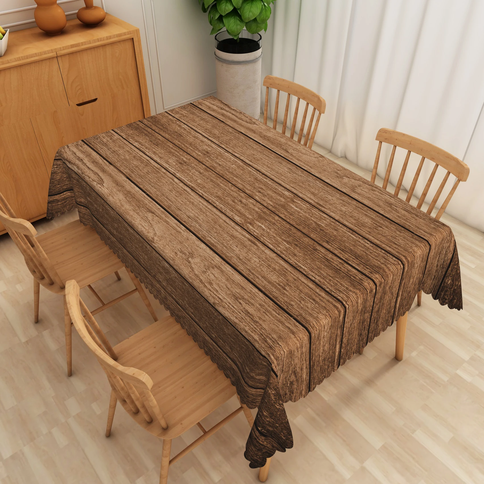 Wood Grain Tablecloth Natural Rustic Rectangular Table Wooden Texture Waterproof Dining Table Decor for Kitchen Party Home Decor 3