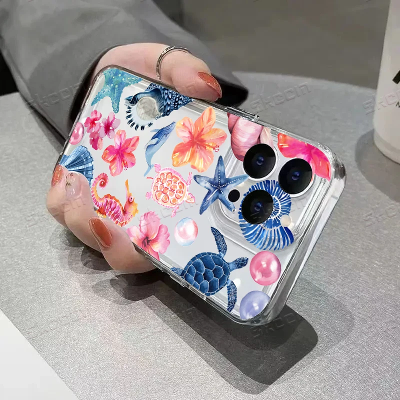 Blue Ocean Animals Shockproof Silicone Phone Case