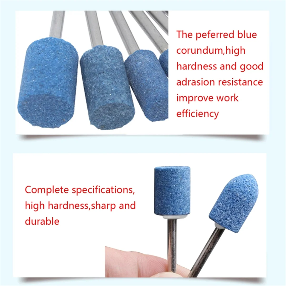 SEMOIC 10pcs Polishing-Head Wheel-Head Abrasive Mounted for -Rotary Power Tool Electric Grinding Stone -Accessories