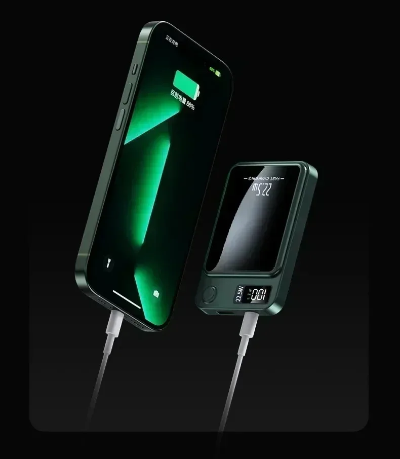 Magnetic Power Bank 100000mah Wireless Fast Charger For Iphone_voghion.com