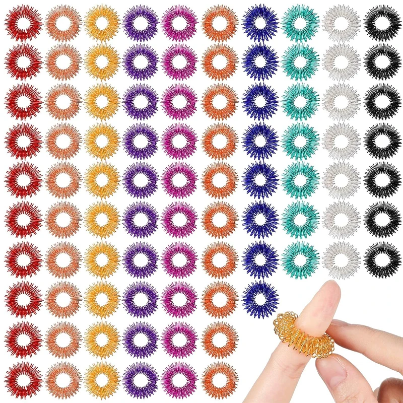 Sensory Fidget Rings Anxiety Stress Relief Toys Massager Acupressure Therapy ADHD Products For Adults Children Novelty Gift 6