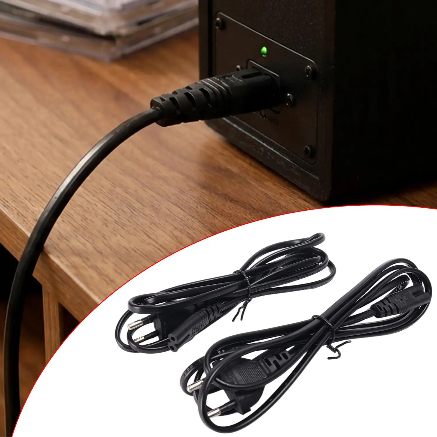 European 2-Pin IEC C7 Power Cord
