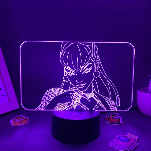 게임 리그 오브 레전드 에블린 KDA 3D LED 네온 야간 조명, 침실 테이블 장식 게임, LOL 에블린 용암 램프, 친구 아이 선물 2