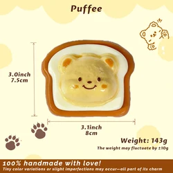 Creamy Soft Butter Bear Squishy Toy - Handmade Stress Relief Gift for Holidays and Office Fun (Butter Bera Toast)