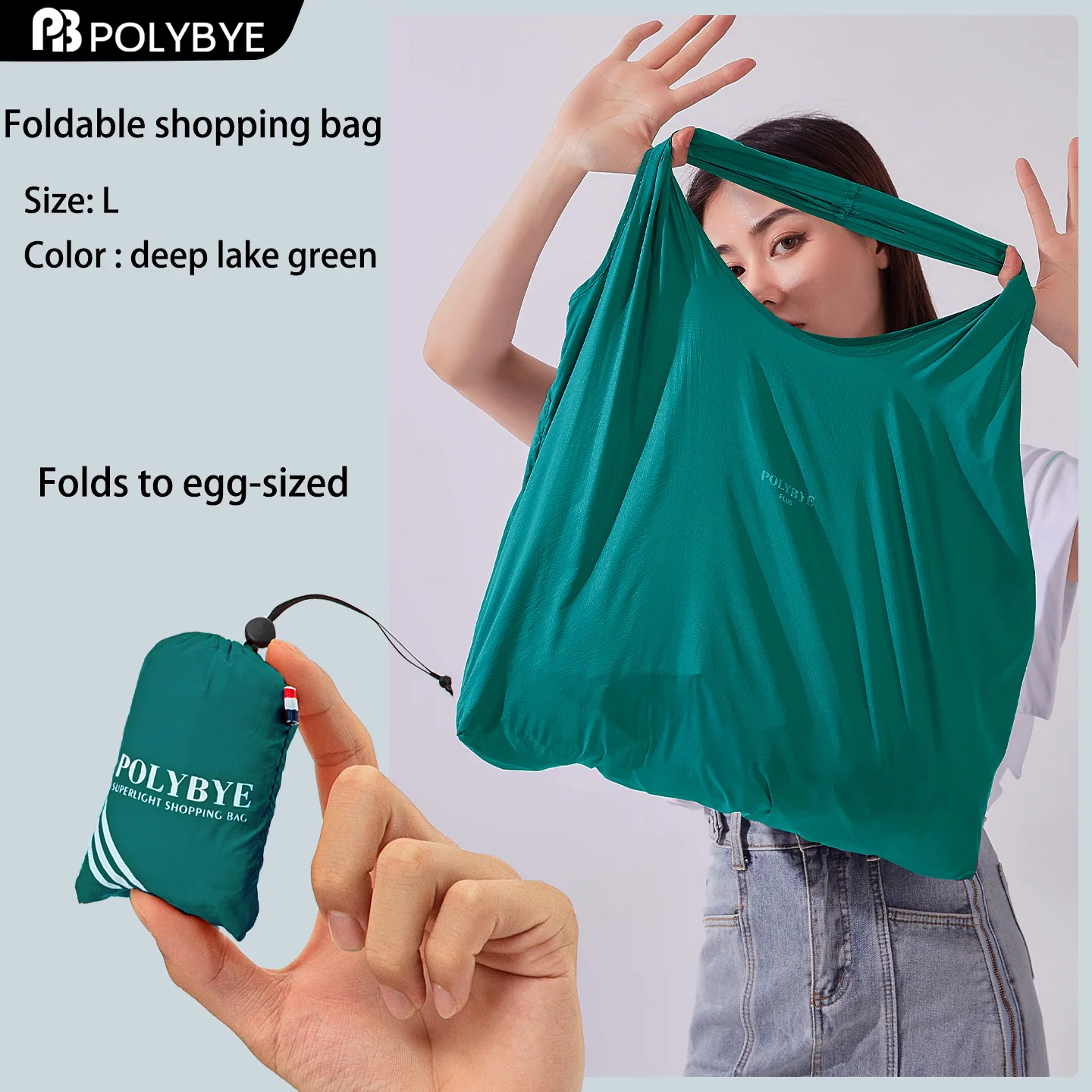 Eco-Friendly Reusable Nylon Tote Bag - Large, Portable, and Waterproof