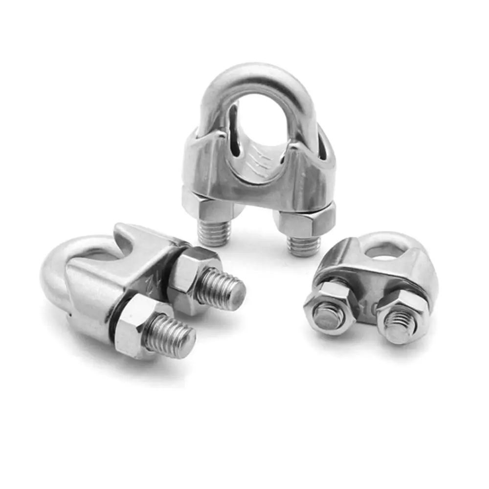 

U Type Steel Wire Rope Grip Cable Clamp Stainless Steel Rope Sleeve Wire Clamp Bolts Rigging Hardware M2/3/4/5/6/8/10/12/14mm