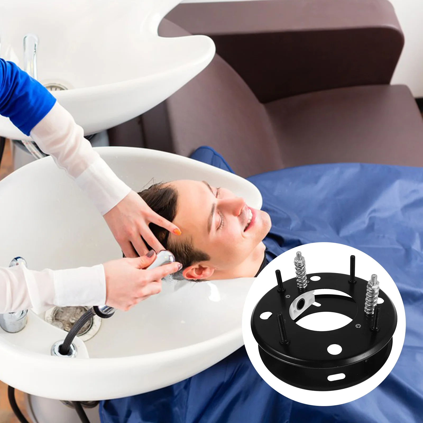 Bed Tilting Mechanism Ceramic Bowl Adjustable Height Easy Installation Sturdy Stable Enhanced Comfort Various Positions Shampoo