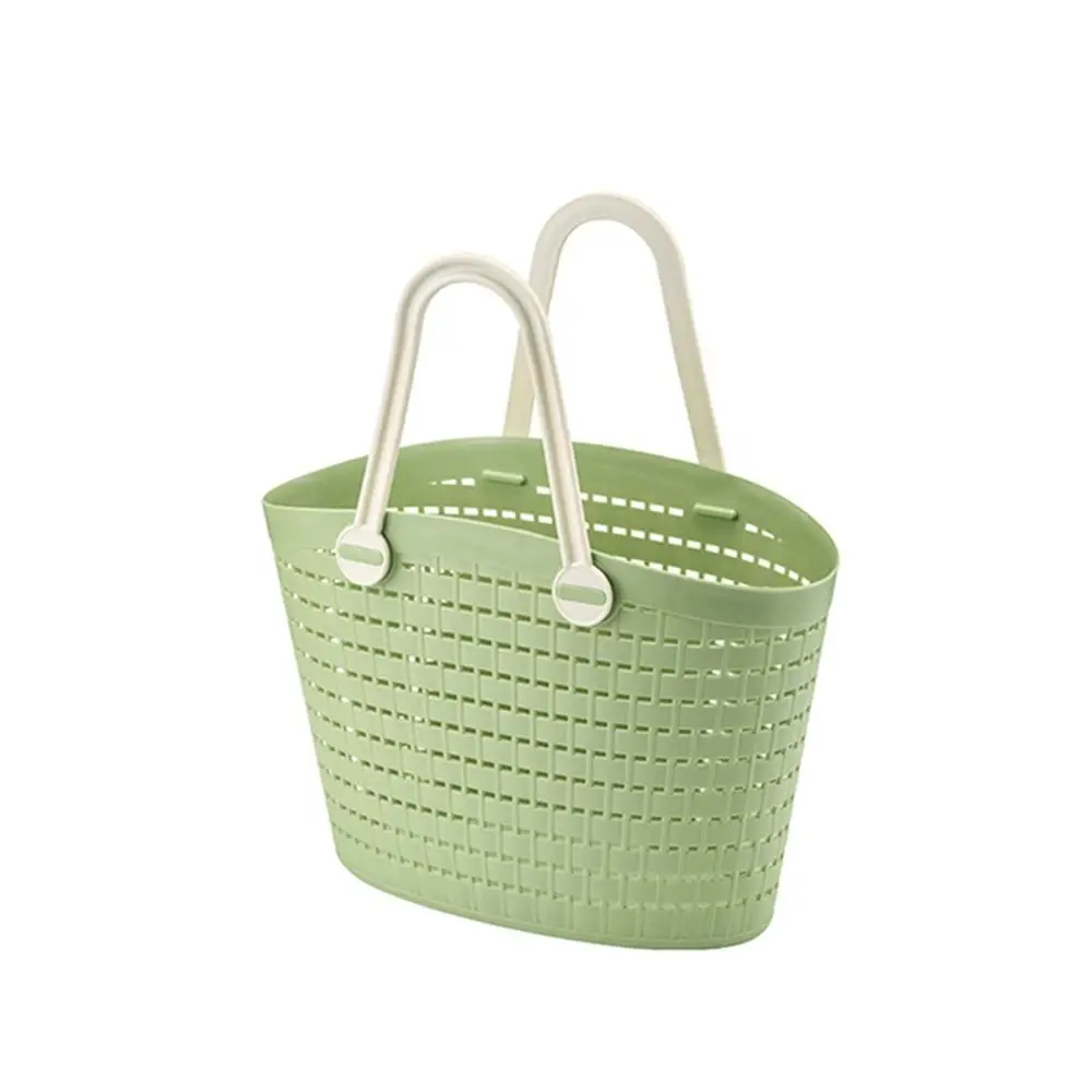 Fashion Handheld Bath Basket Portable Hollow Out Dirty Clothes Organizer Large Capacity Sundries Bathroom Washing Supplies