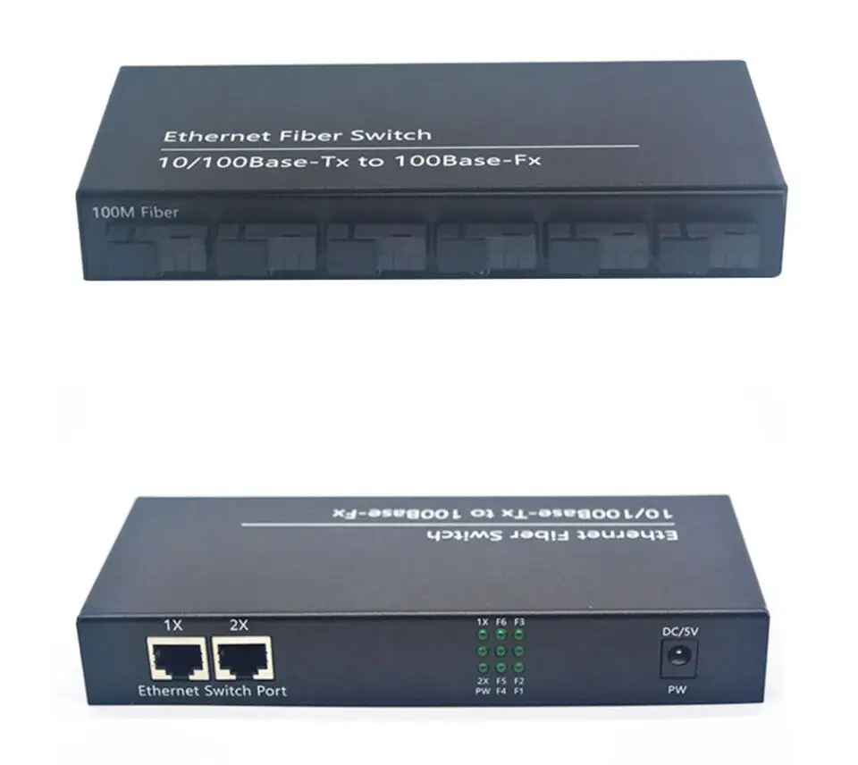 Wanglink 6*155M SC Fiber Port+2*10/100M RJ45 Fast Ethernet Switch 6 Port 10/100Base-Fx to 2 Port 100Base-TX Fiber Switch удлинитель poe osnovo e poe 1w уличный 10m 100m fast ethernet до 500м