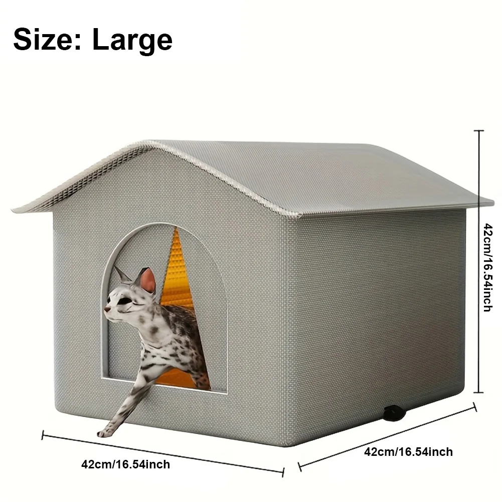 Outdoor Cat House Weatherproof Stray Cat Shelter Stray Cat Condo for Winter Wild Animal Tent Bed