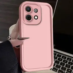 Luxury Matte Silicone Soft Phone Case - Elegant Protective Back Cover for Moto Edge60 (Pink)