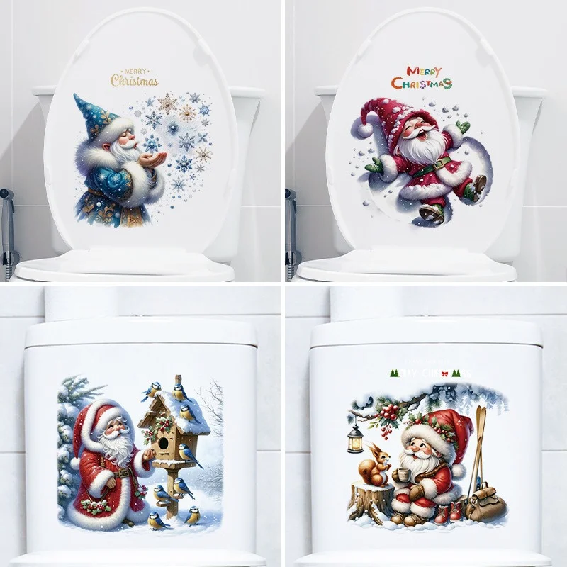 Reindeer Christmas Santa Claus Wall Stickers Snowman Cats Window Decor Merry Christmas Sticker Xmas Gifts Home Decoration wall stickers window stickers