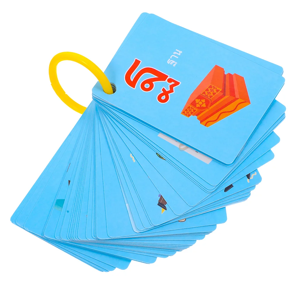 45Pcs Kids Flash Cards Speech Materials Thai Language Words Cards Toy Learning Cards