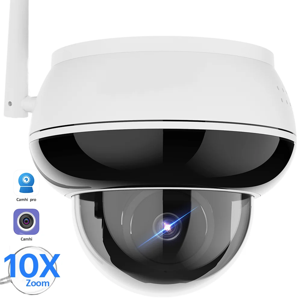 IP Camera 10X Optical Zoom Wifi PTZ Dome Camera 5MP HD Outdoor Metal