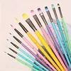 6pcs Professional Artist Paint Brushes Set - Fine Point, Wooden Handles, Nylon Round Pointed Flat Tips Multicolored Paint Brush 1