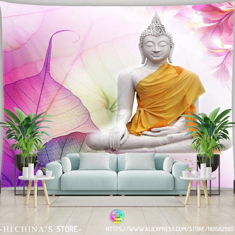 Buddha Tapestry Shakyamuni Wall Hanging Meditation Seven Chakras Indian Bohemian Style Mandala Home Decor