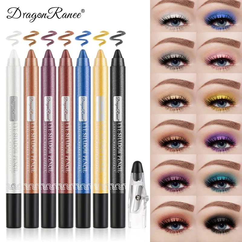 12 Color Highlighter Eyeshadow Pencil Waterproof Glitter Matte Nude Eye Shadow Makeup Pigment Cosmetics Blue White Eyeliner Pen eyeshadow pencil eyeshadow pen matte eyeshadow