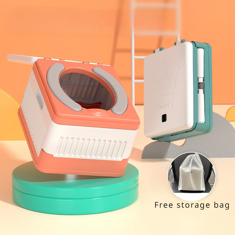 Car Mounted Children's Folding Toilet Portable Travel with Baby Travel Carrying Pvc Baby Toilet Toddler Potty Training Seat 5