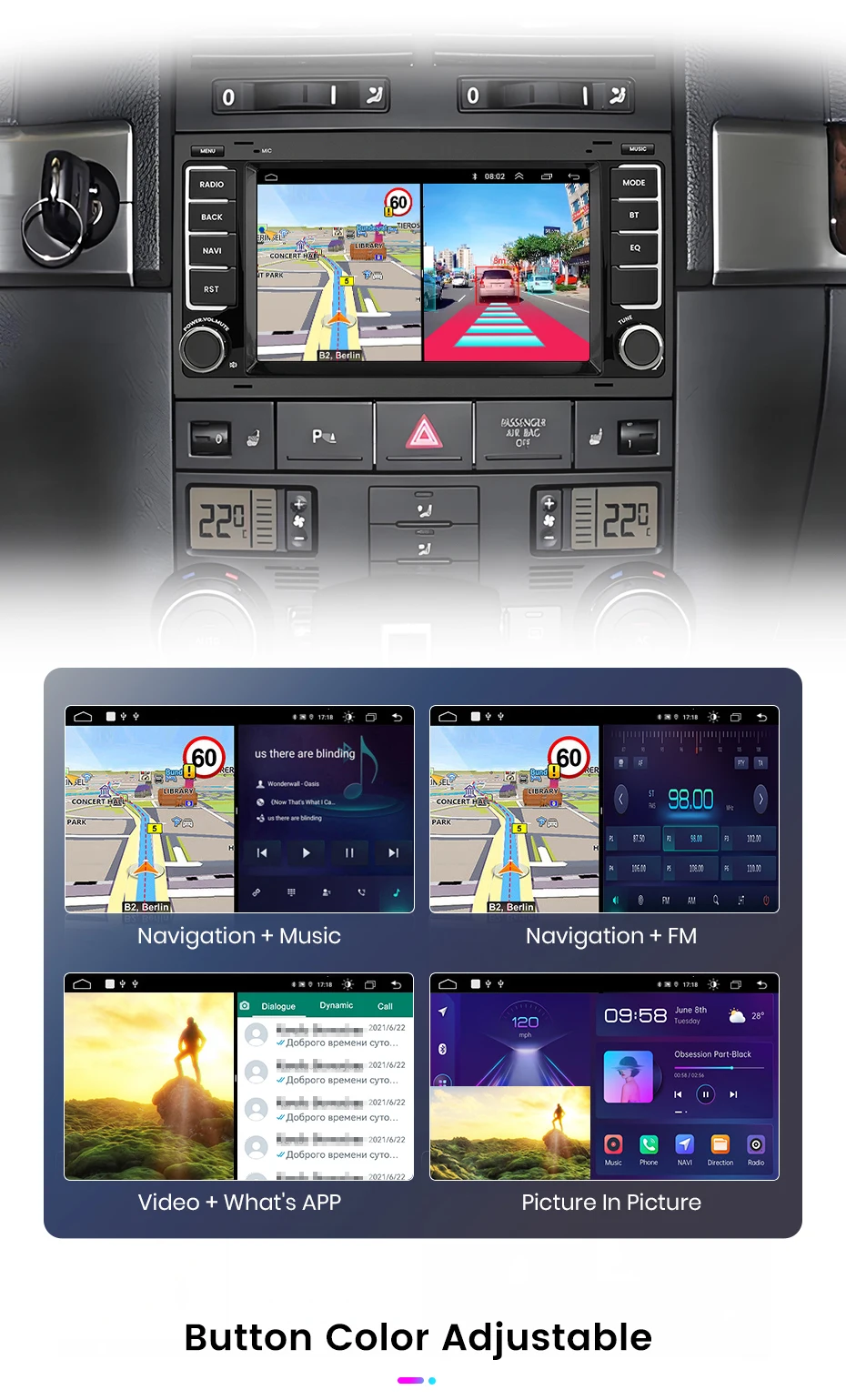 Junsun drahtlose carplay android auto auto intelligente systeme für volkswagen vw touareg multivan t5 transporte 2006-2018 gps auto – Detail 24