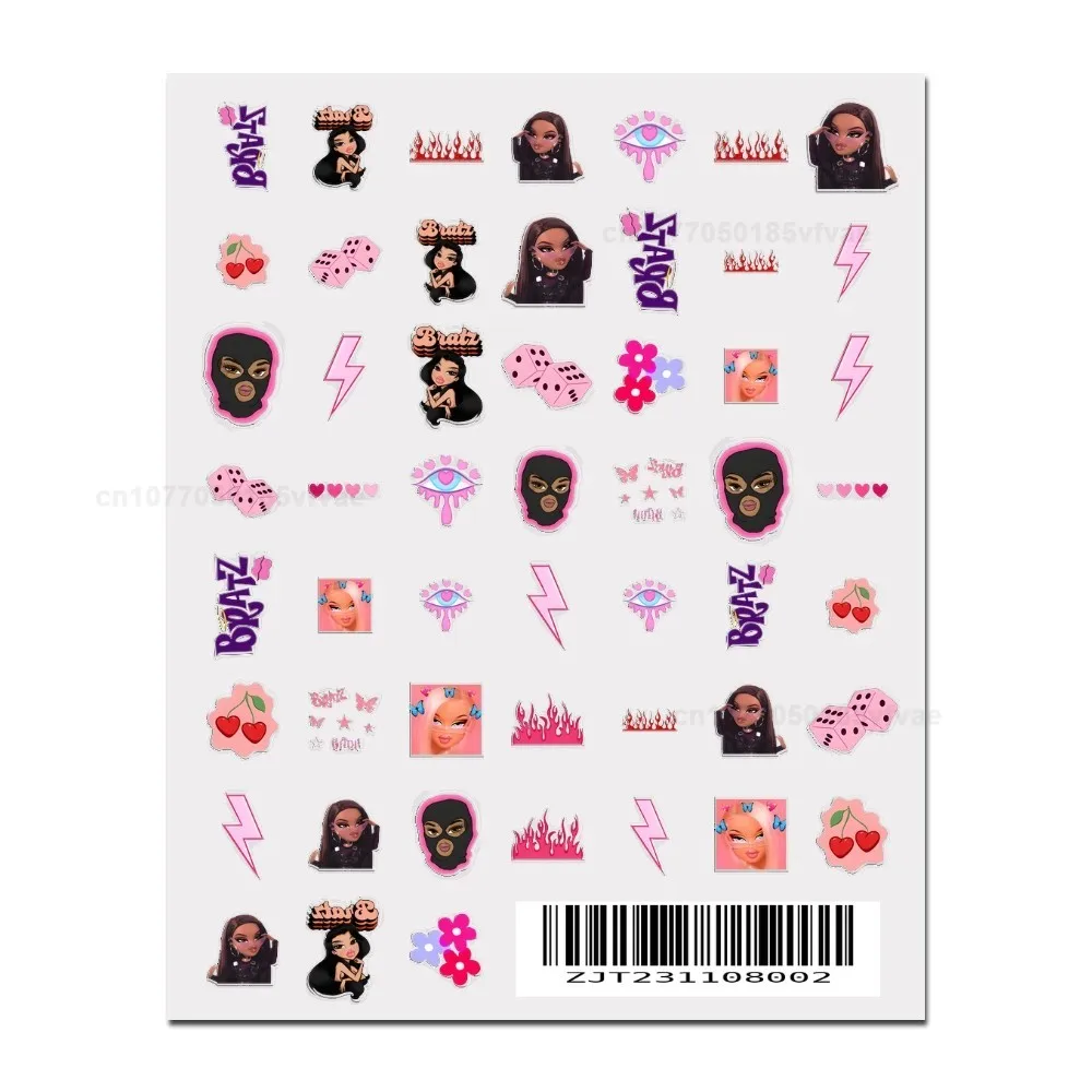 Cartoon Girl B-Bratz Stickers 1PCS 3D Adhesive Nail Art Sticker Cartoon Nail Art Decal Sticker Parts Manicure 3d stickers cartoon nail stickers