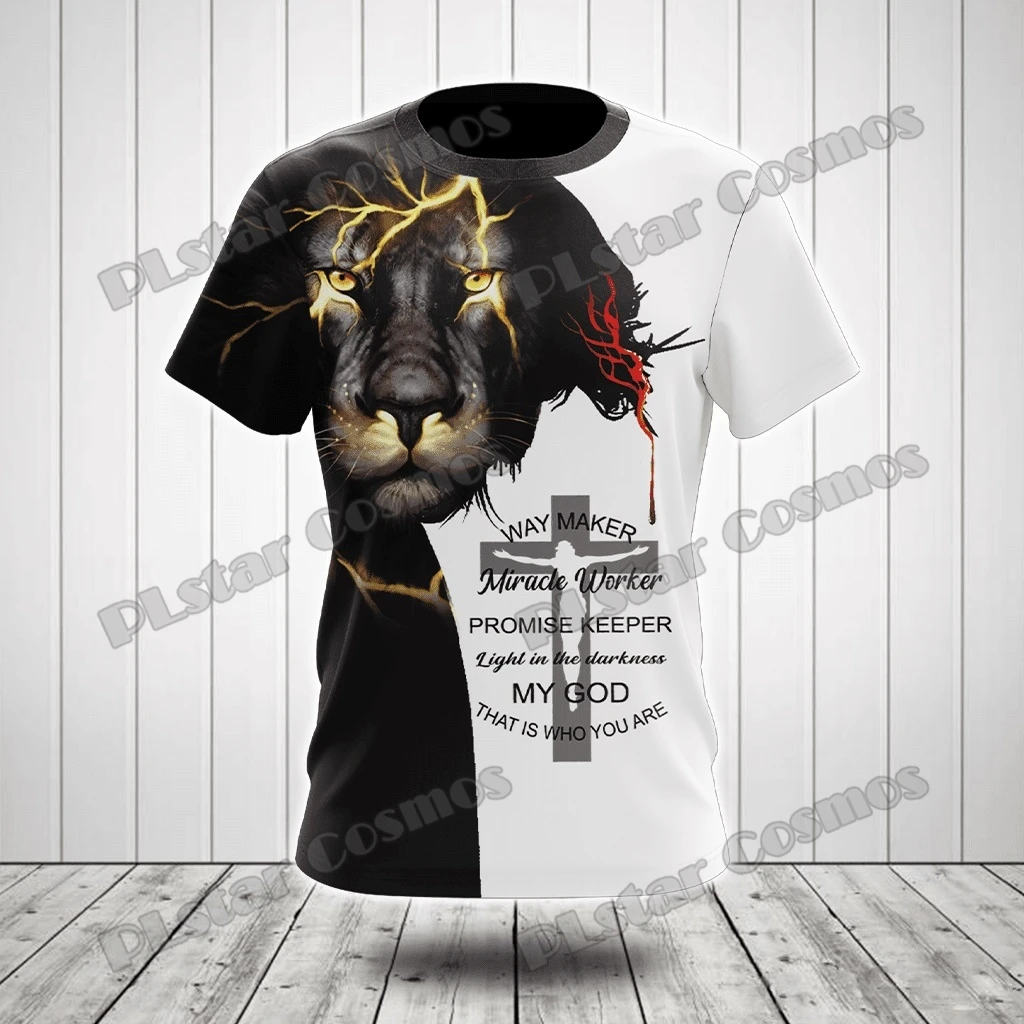 Jesus Lion Way Maker Miracle Worker 3D Printed Fashion T-Shirt Da Uomo Summer Harajuku T-Shirt Casual A Maniche Corte Unisex Dr67