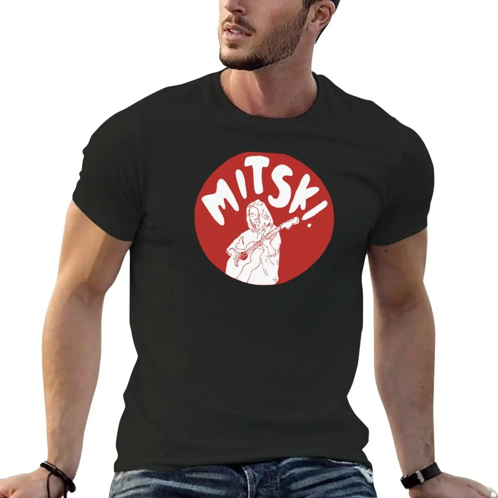 

Red and White Circle T-shirt aesthetic clothes hippie clothes mens cotton t shirts