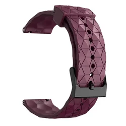 Sport Silicone Waterproof Watch Strap in Black with Football Pattern for 22mm width band (Wine red)