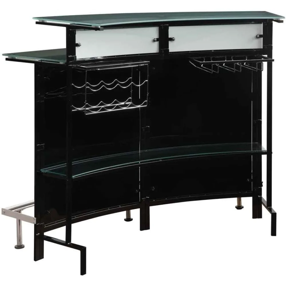 Keystone Glass Top Bar Unit Black