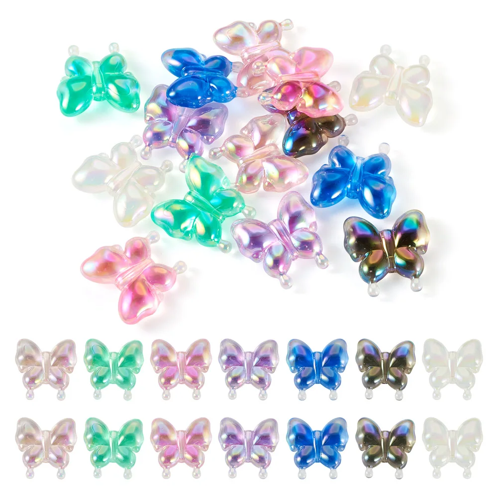 

14Pcs Luminous Beads Acrylic Beads Glow in the Dark Butterfly Mixed Color For Jewelry Making DIY Bracelet Necklace Handmade Bead