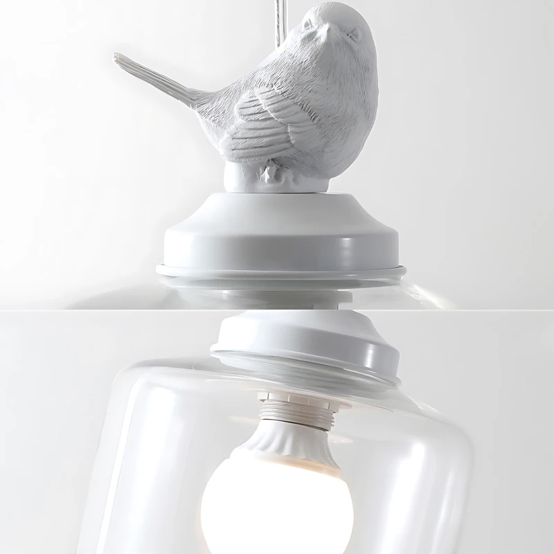 Nordic Countryside Restaurant Bird Glass Chandelier Suitable For Bar Counter Balcony Foyer Staircase Bedroom Bedside Home Decor - Image 6